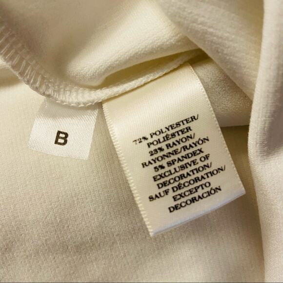 Ann Taylor White Black Piped Pique Ponte Tank, Sz L - Picture 4 of 8